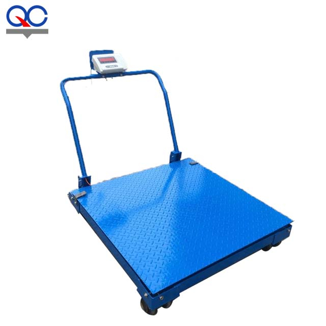 Bilancia a piattaforma mobile con carrello